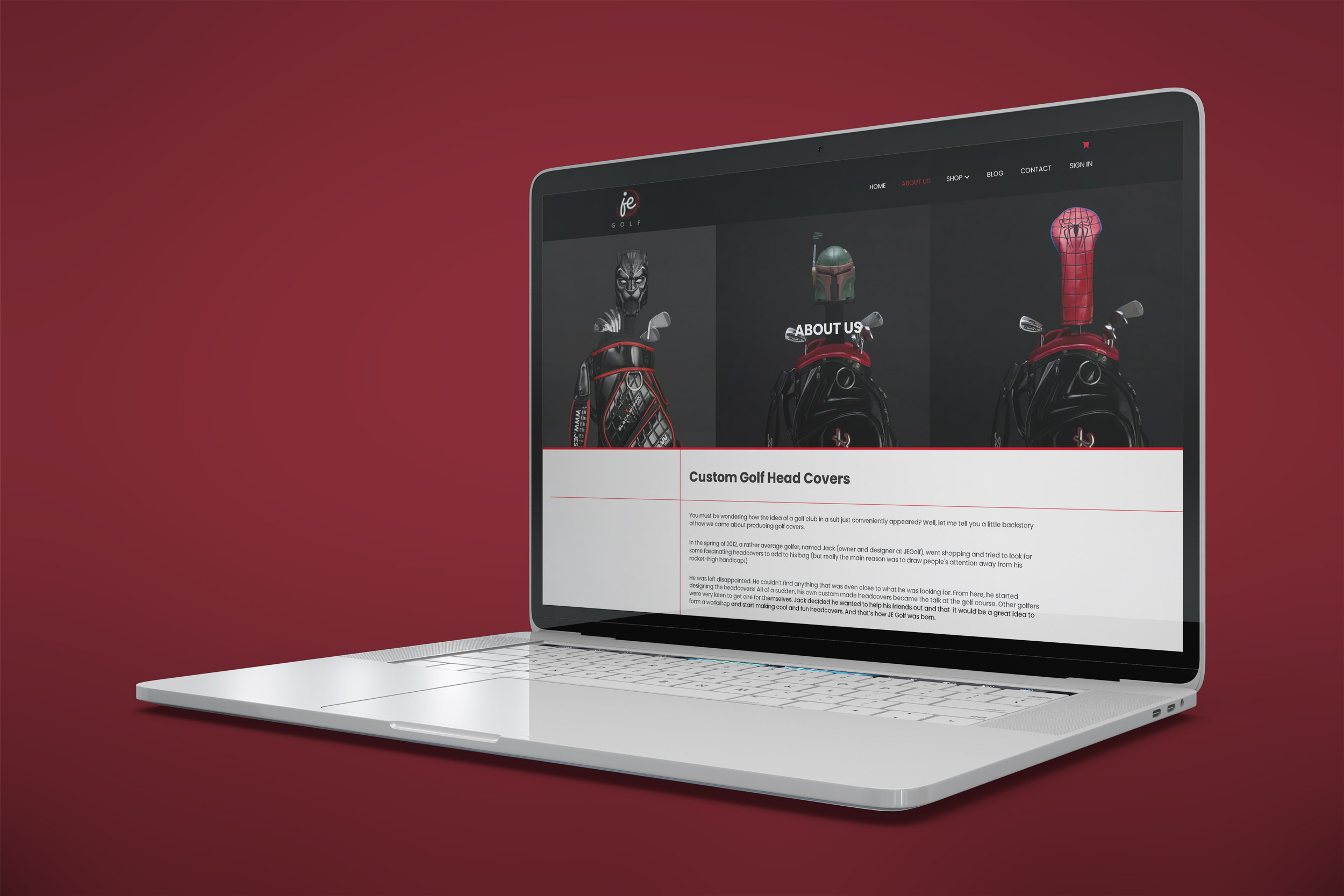 JE Golf website project image 1.
