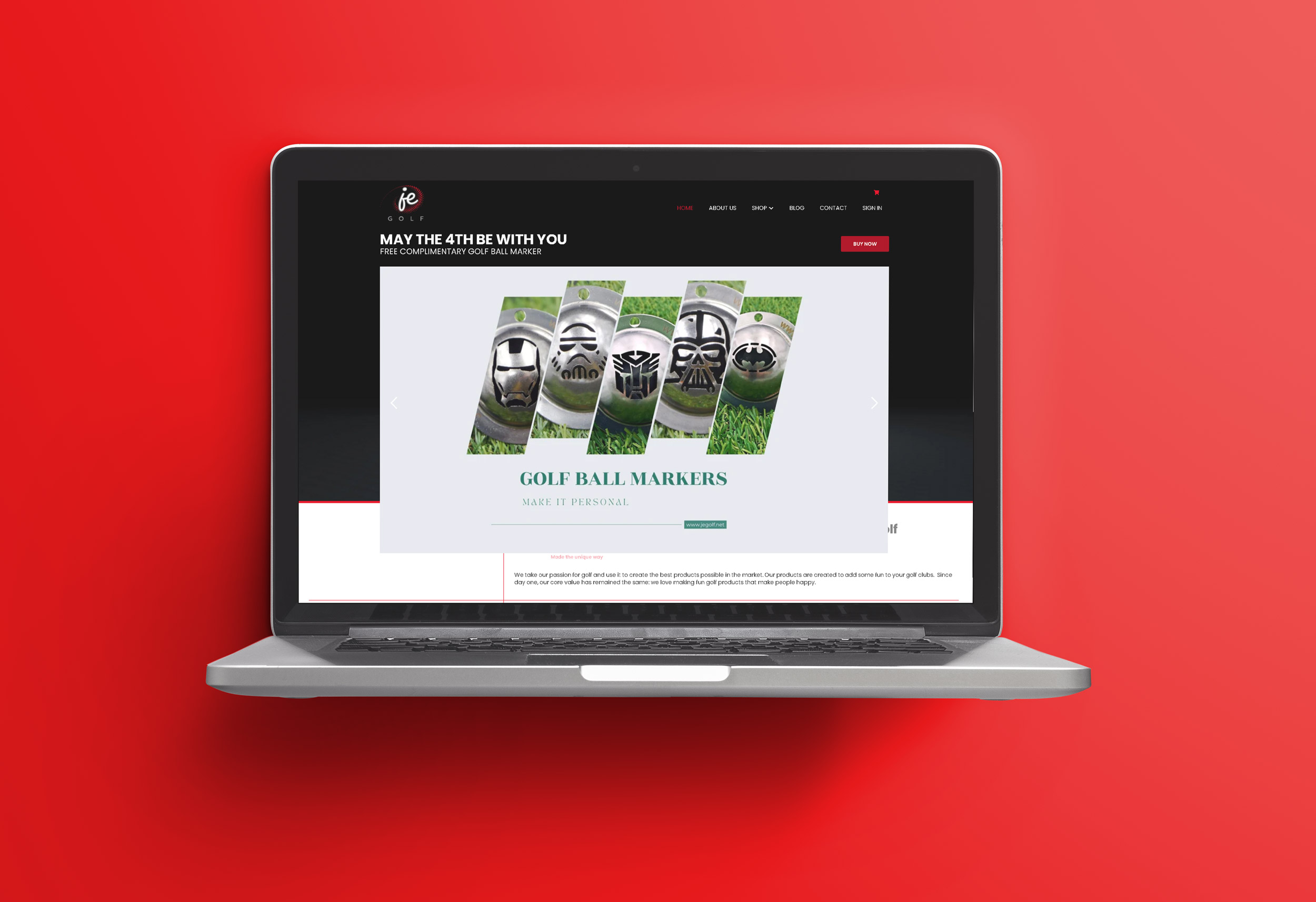 JE Golf website project.