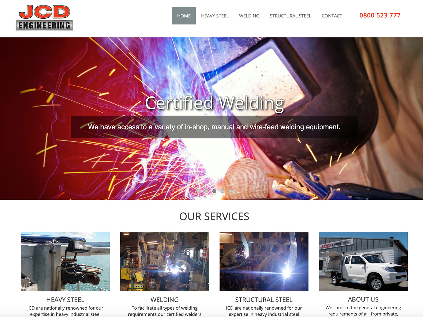 JCD Engineering website project preview.