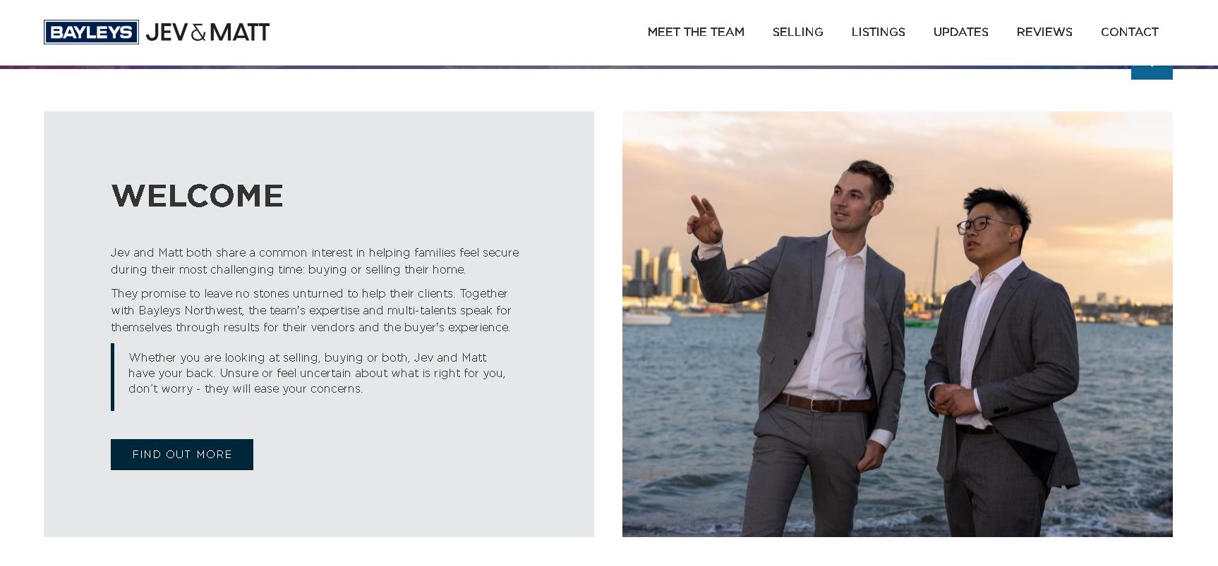Jev & Matt - Bayleys Real Estate website project image 1.