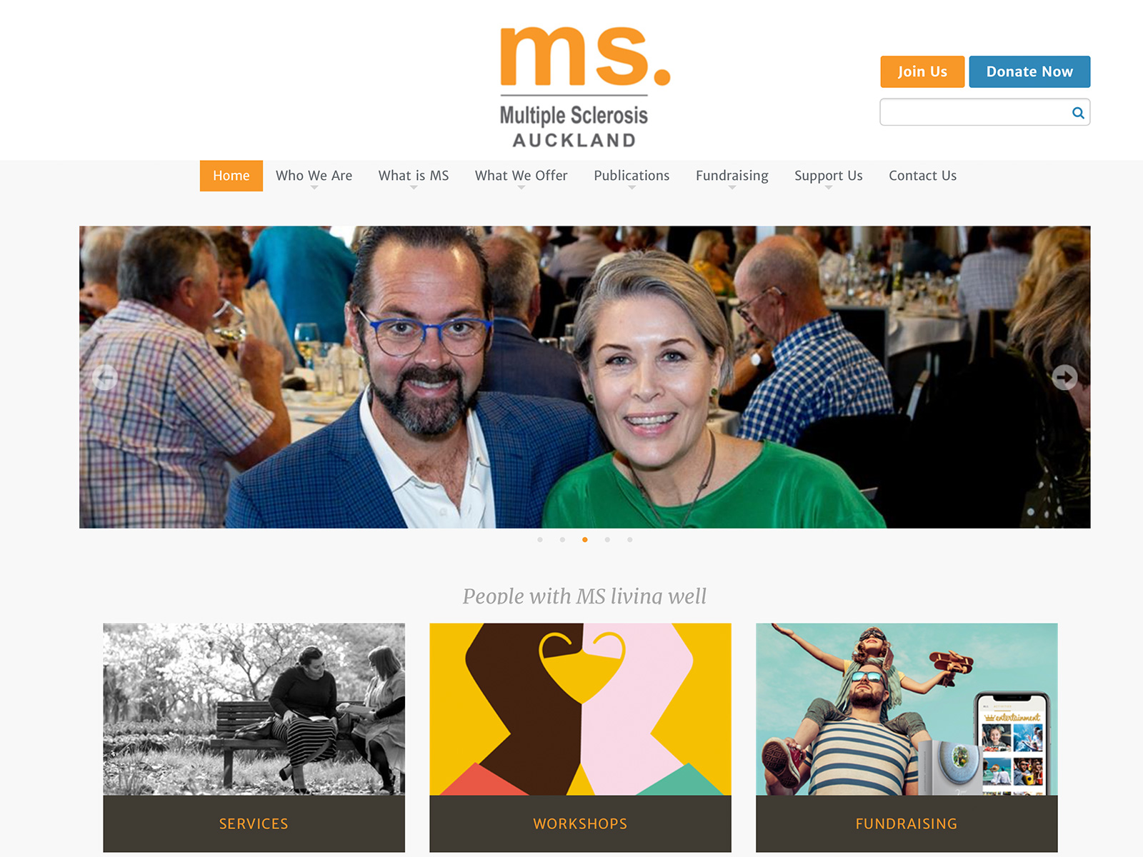 Multiple Sclerosis Auckland website project preview.