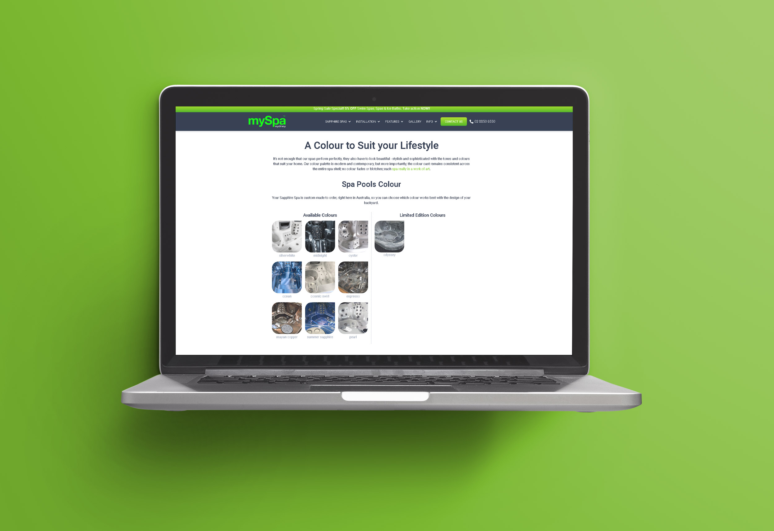 MySpa Sydney website project image 1.