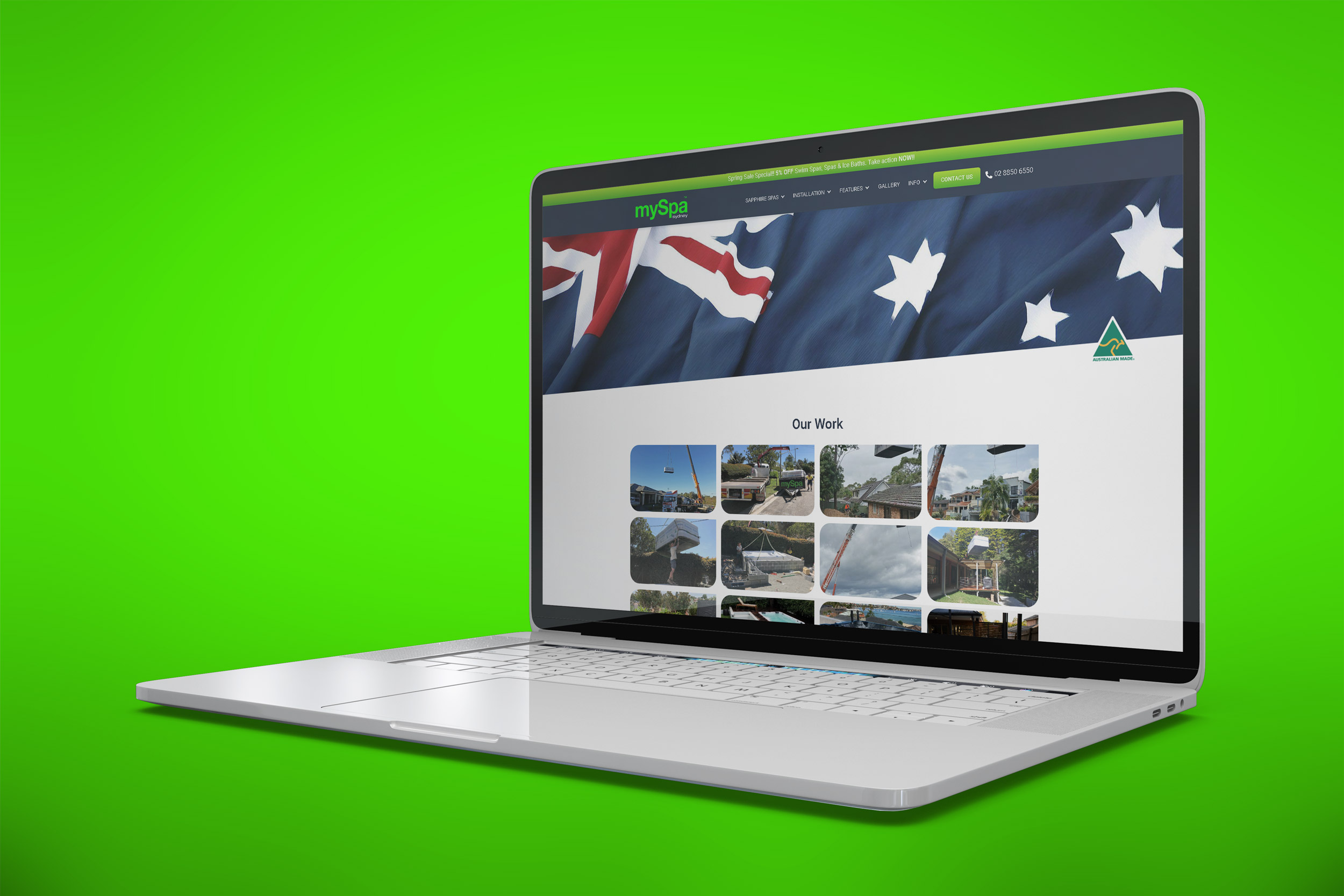 MySpa Sydney website project.