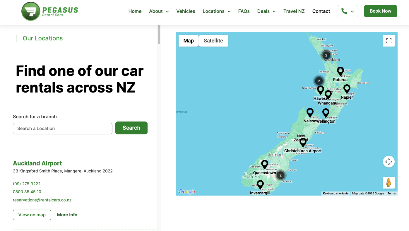 Pegasus Rental Cars website project image 3.
