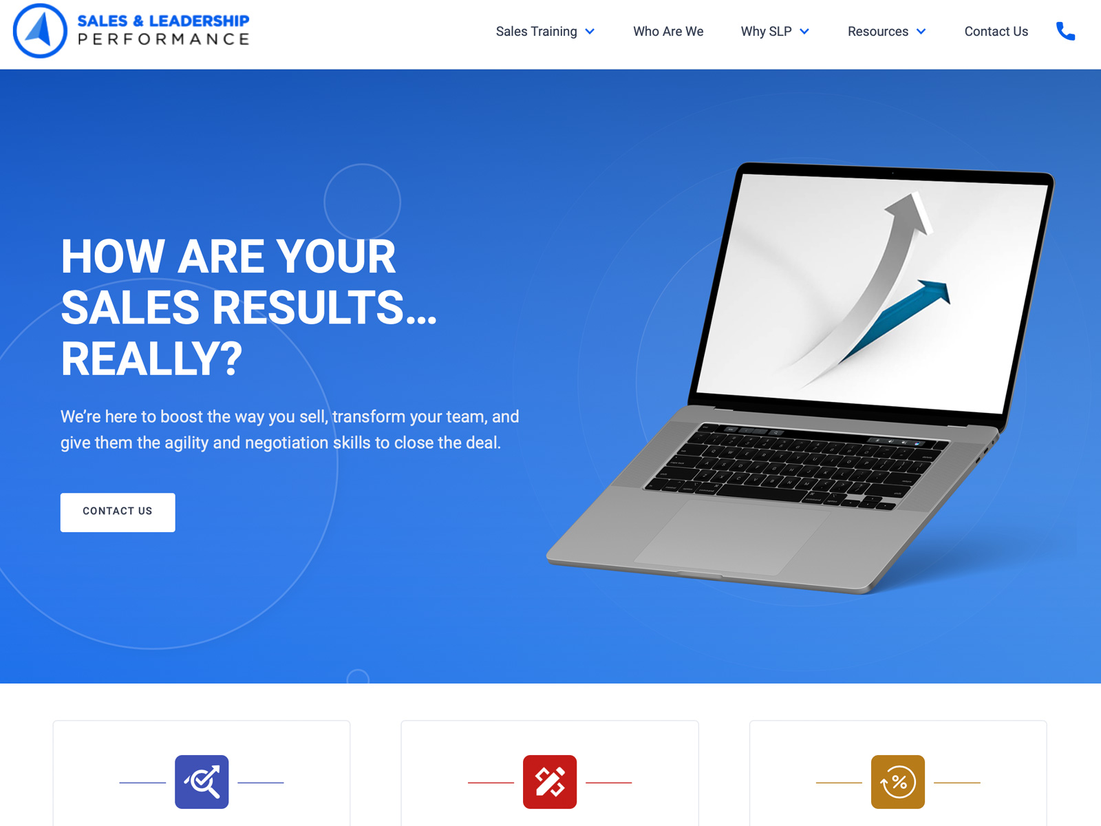 Sales and Leadership Performance website project preview.