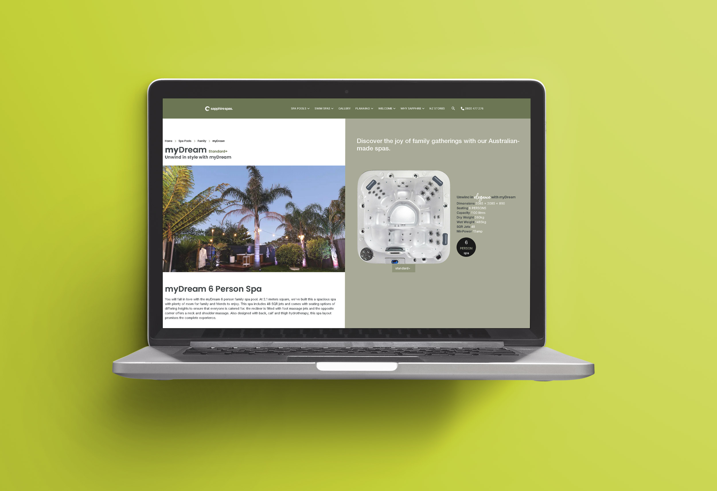 Sapphire Spas website project image 1.
