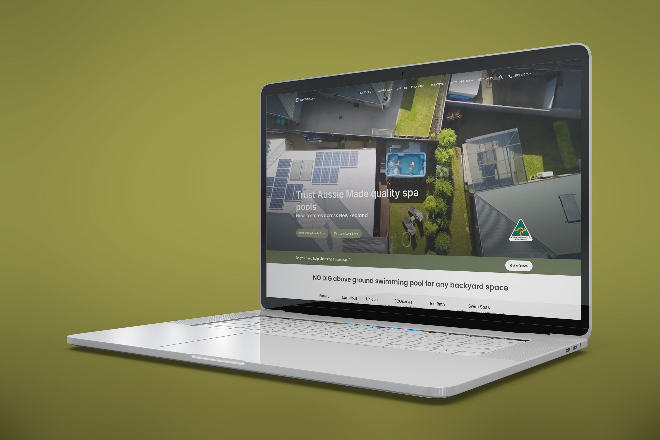 Sapphire Spas Australia and New Zealand website project.