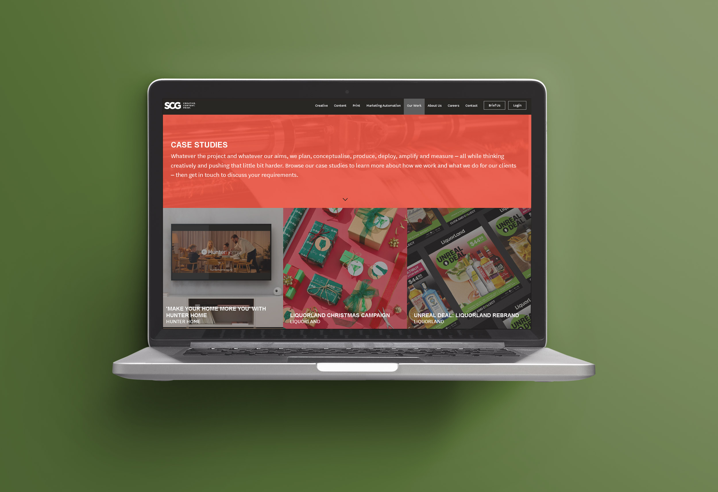 SCG Creative Content Print website project.