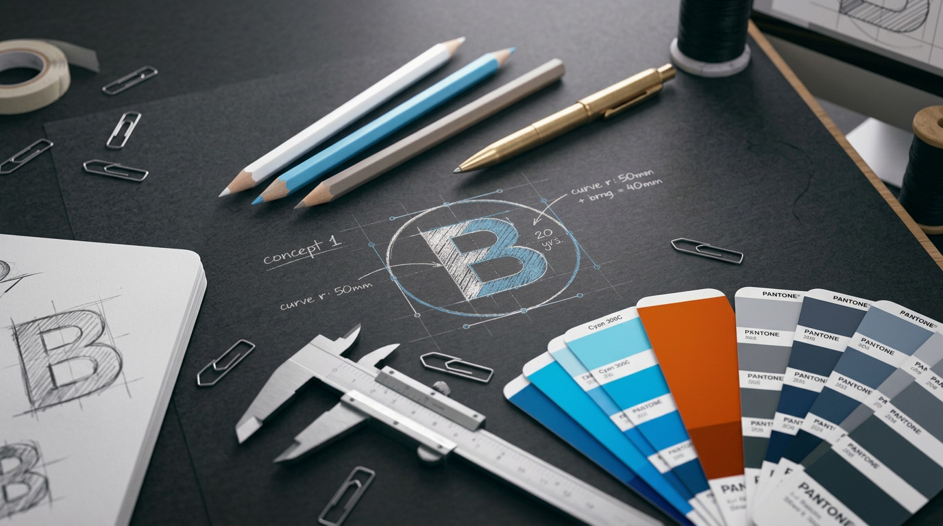 Brand identity design materials