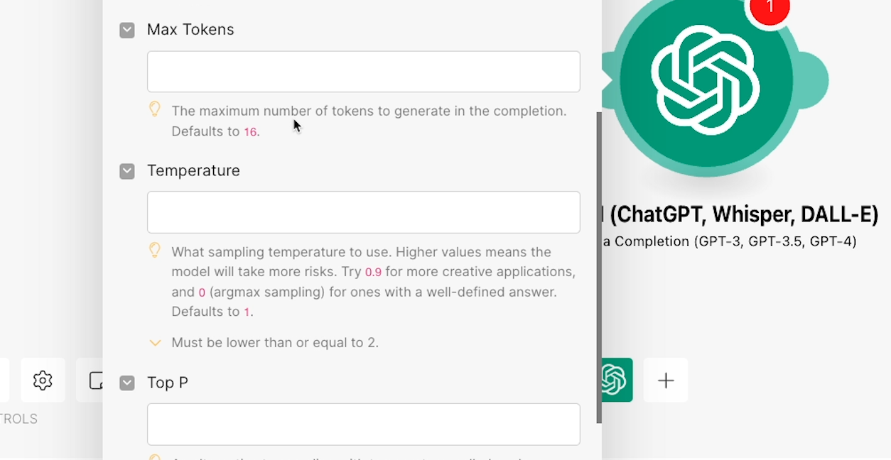 Set a maximum number of tokens to use in the completion