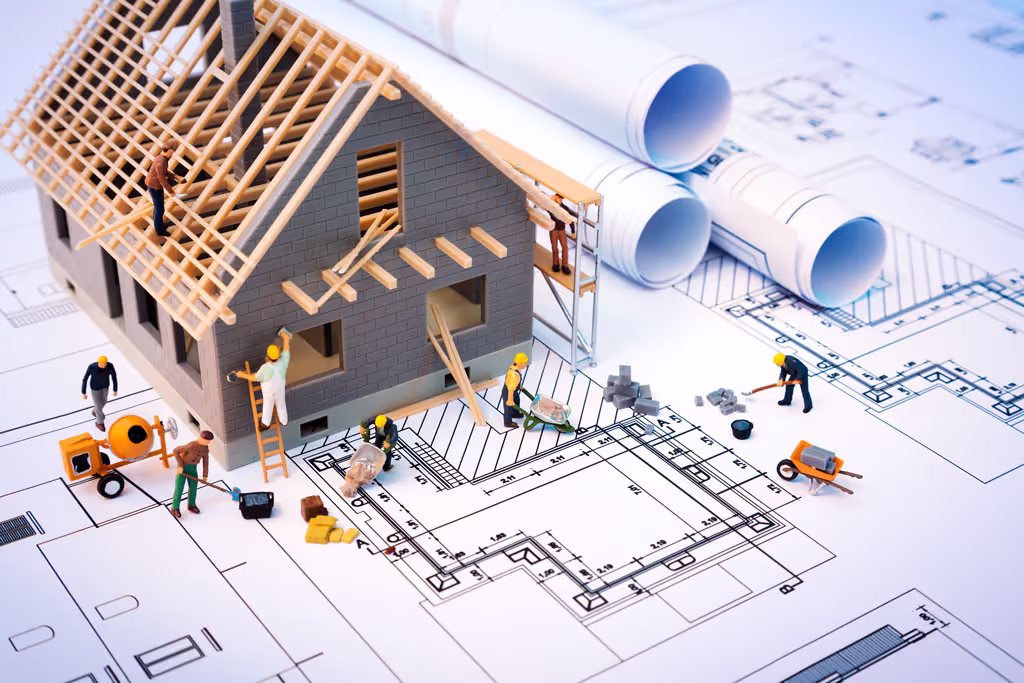 Illustration of planning an architectural home
