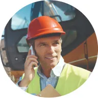 Friendly employee supporting affordable residential dumpster rental services.