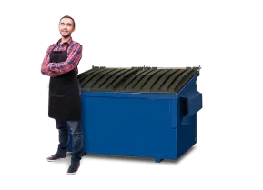 2 yard dumpster with business owner, great for retail and restaurant waste