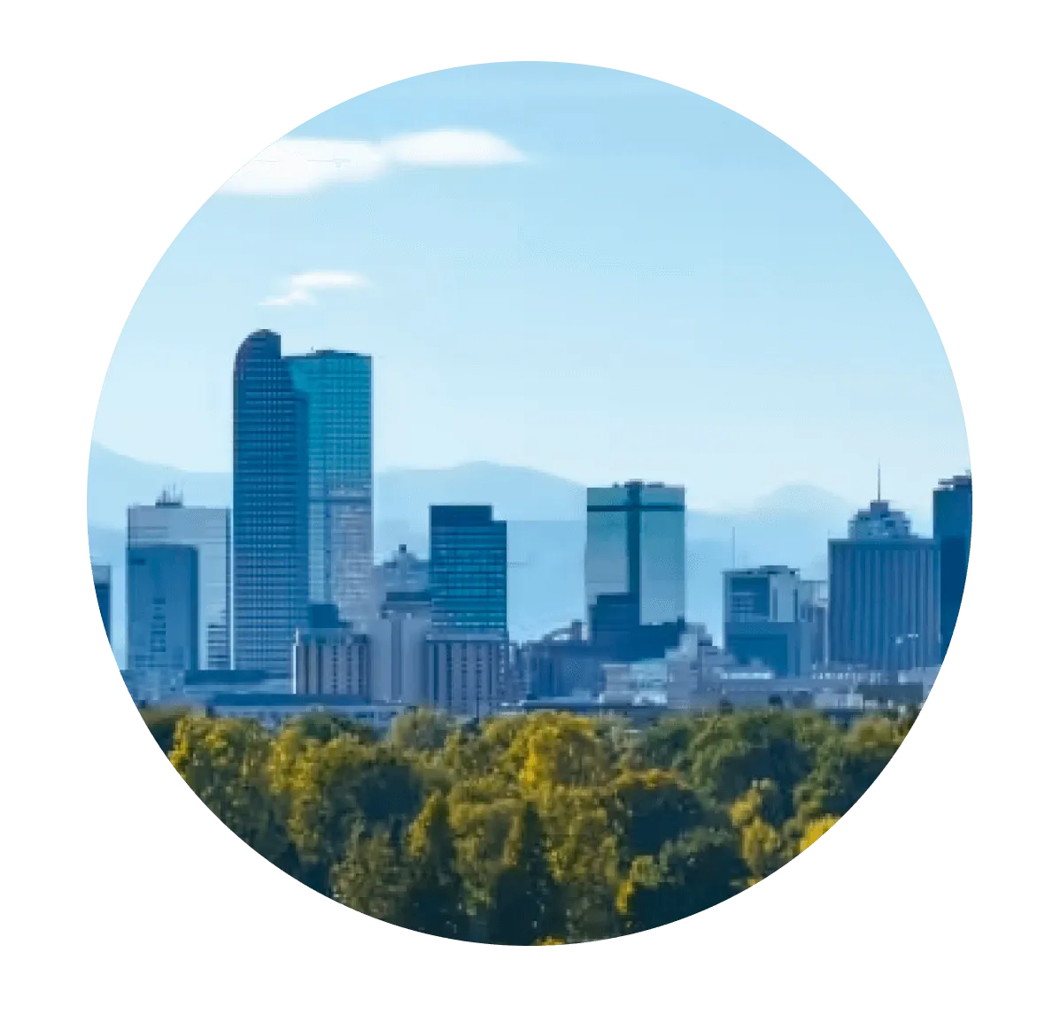 Denver skyline view promoting waste connections of Colorado waste services