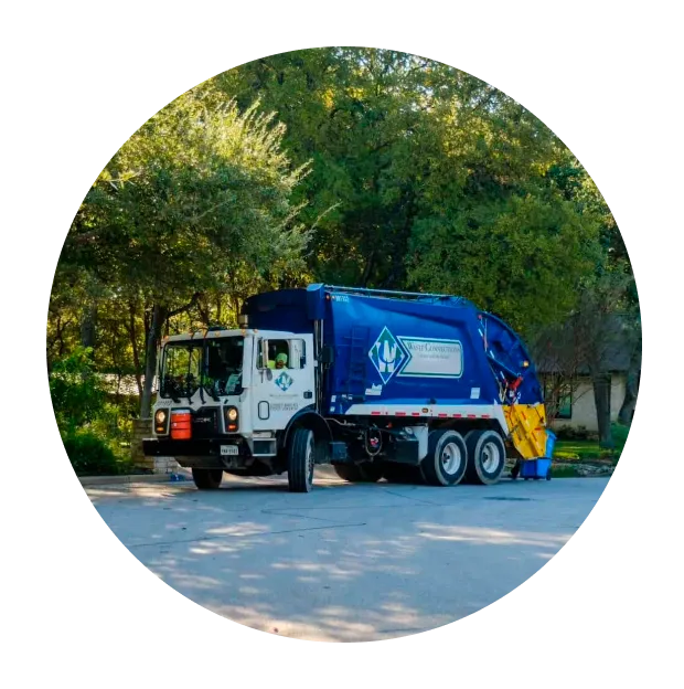 Waste Connections truck providing residential trash service in St. Louis, Missouri