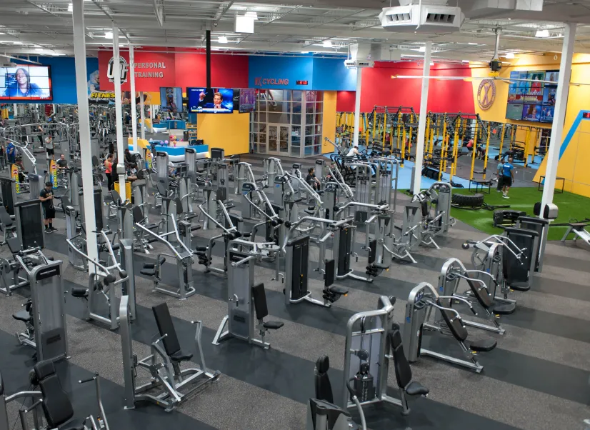 Aerial view of the Fitness Connection workout floor