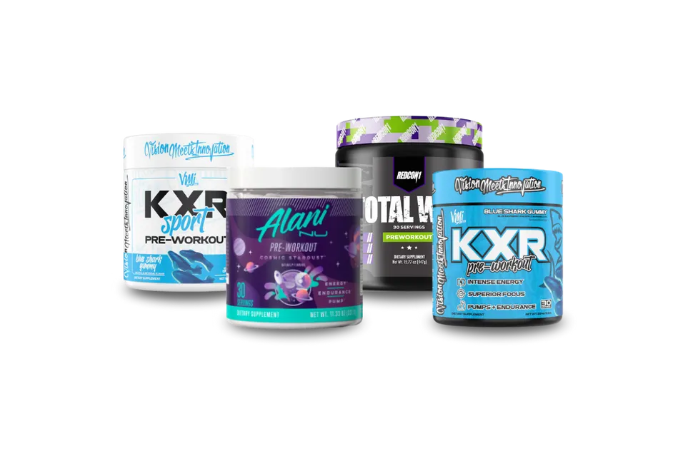 Pre-Workout Energy supplements such as KXR Sport and Alani Nu