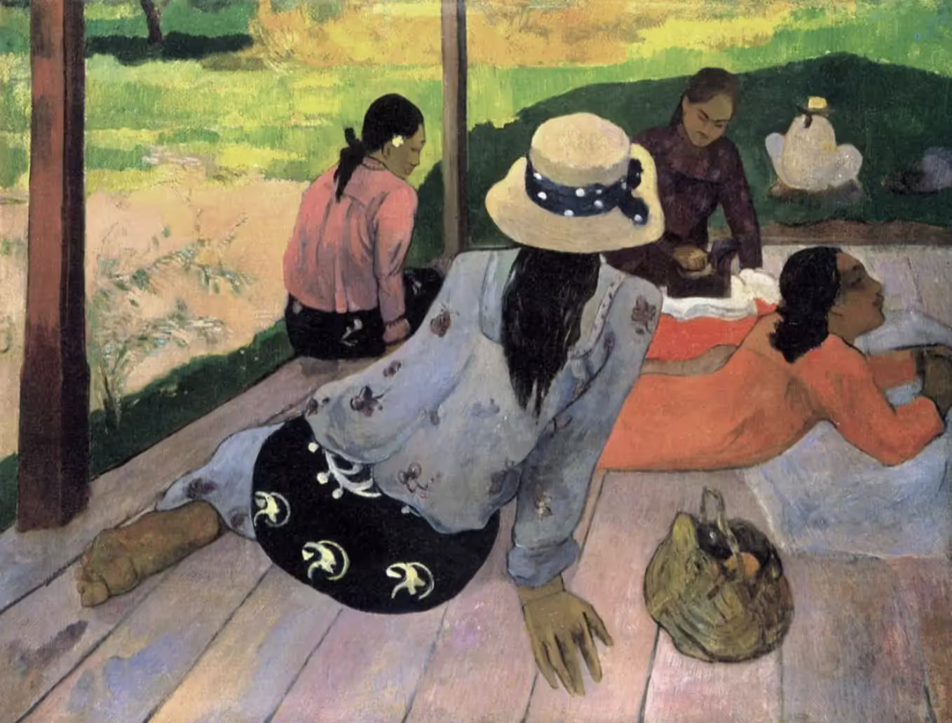 Paul Gauguin, La Sieste, 1892 – 1894, Huile sur toile, H, 88.9 cm ; L, 116.2 cm, Metropolitan Museum of Art, New-York.