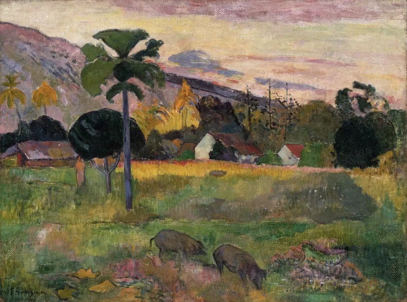 Paul Gauguin, Heaere mai, 1891, Huile sur toile, H, 72.4 cm ; L, 91.4 cm, Solomon R. Guggenheim Museum, New-York.