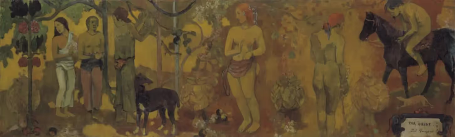 Paul Gauguin, Faa Iheihe, Pastorale Tahitienne, 1898, Huile sur toile, H, 54 cm ; L, 1 m 69, Tate Galerie, Londres, Angleterre.