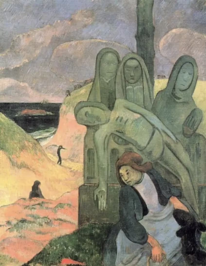 Le Calvaire, ou Christ Vert, 1889, Huile sur toile, H, 92 cm ; L, 73.5 cm, Musée royaux des Beaux-Arts de Belgique, Bruxelles, Belgique.