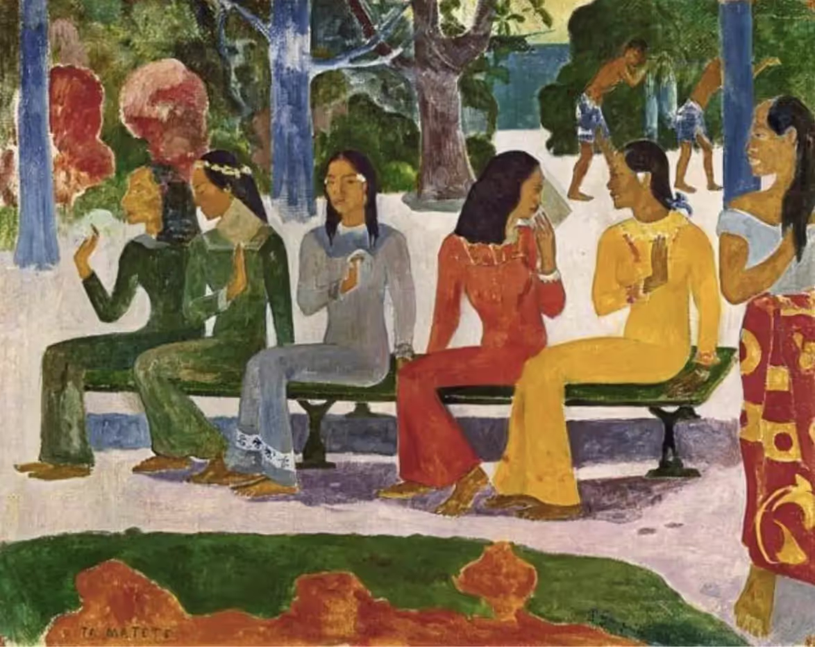 Paul Gauguin, Ta Matete, Le Marché, 1892, Huile sur toile, H, 73,2 cm ; 91,5 cm, Kunstmuseum, Bâle, Suisse.