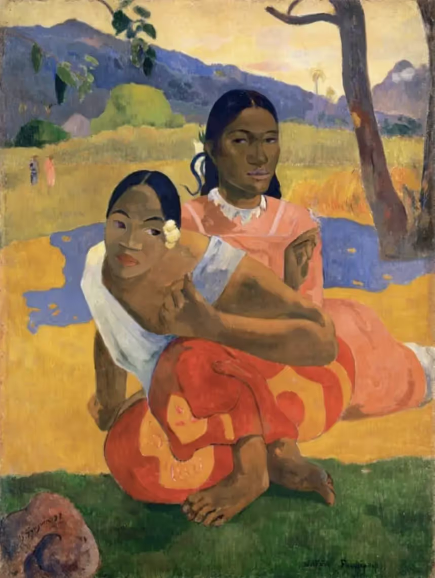 Paul Gauguin, Nafea Faaipoipo, Quand te maries-tu ? , 1892, Huile sur grosse toile, H, 1,05 m ; 77,5 cm, Fondation Rudolf Staechlin, Bâle, Suisse.