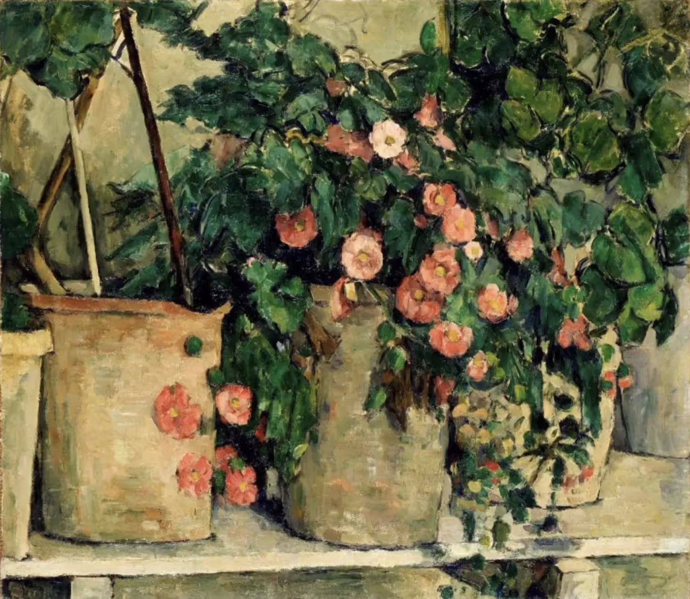 Paul Cézanne, Les Bégonias, 1879-1880, Huile sur toile, H, 46 cm ; L, 54 cm, Collection privée.