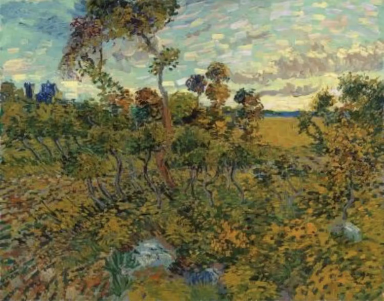 Vincent van Gogh, Coucher de soleil à Montmajour, Huile sur toile, H, 93,3 cm ; L, 73,3 cm, Collection privée.
