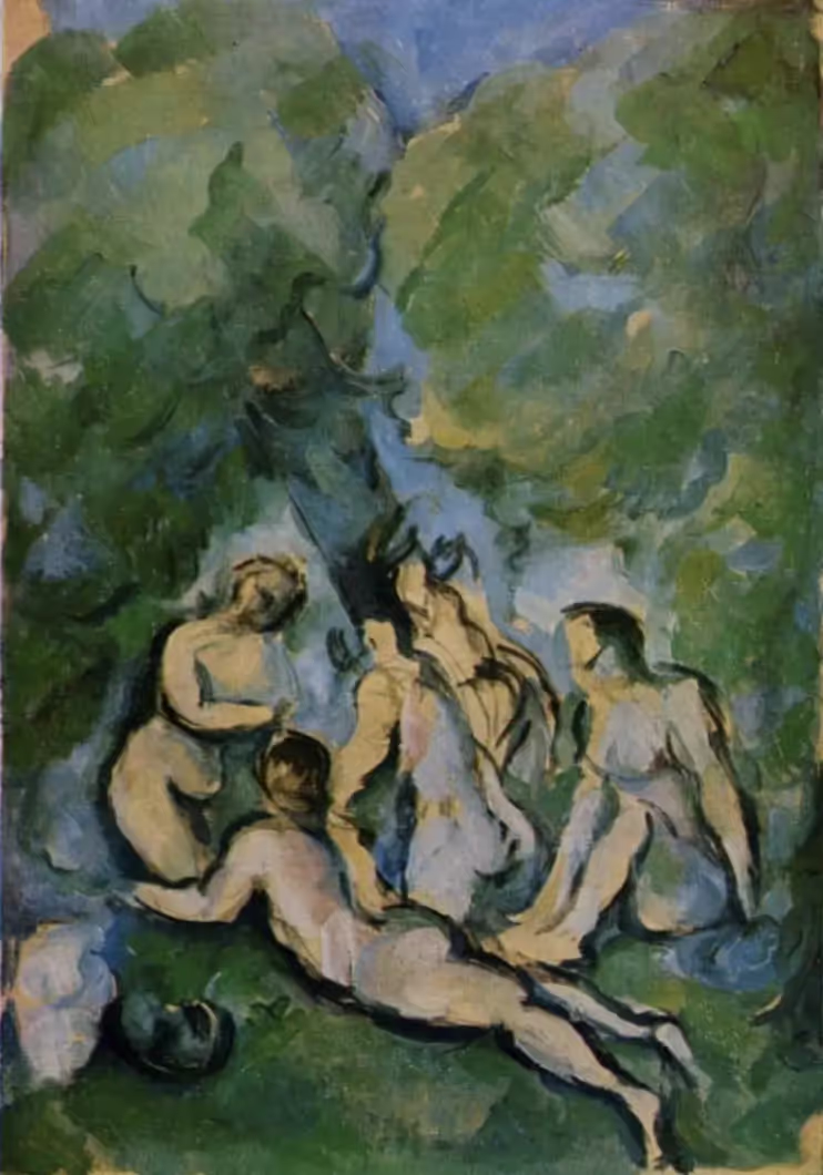 Paul Cézanne, Baigneuses ou Idylle Antique, 1900, Huile sur toile, H, 35 cm ; L, 22 cm, Collection privée.