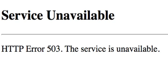 503 error