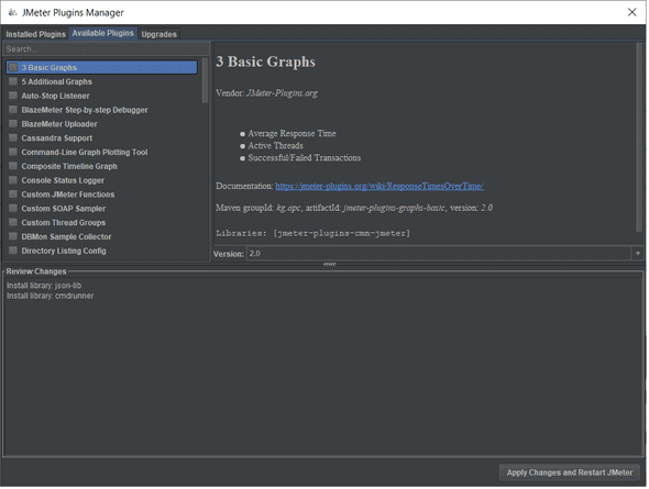 JMeter Available plugins