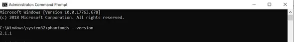 Install PhantomJS Command Prompt