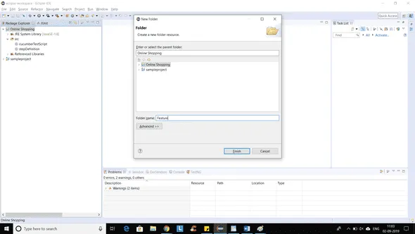 Naming the folder to be created