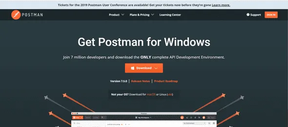 Postman open-source tool