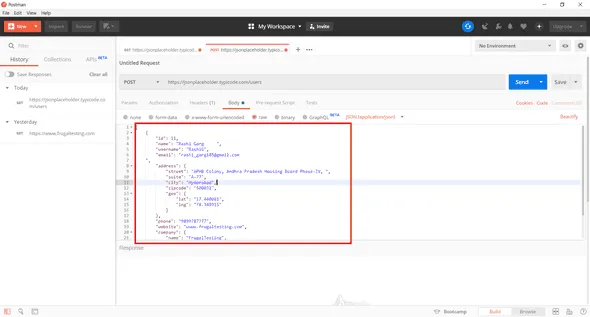JSON Request Format
