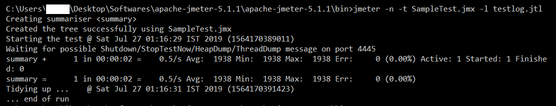 JMeter command line