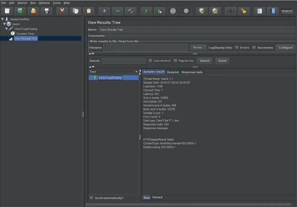 JMeter Output View
