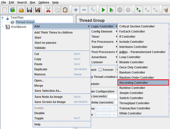  record traffic in jmeter Recording Controller