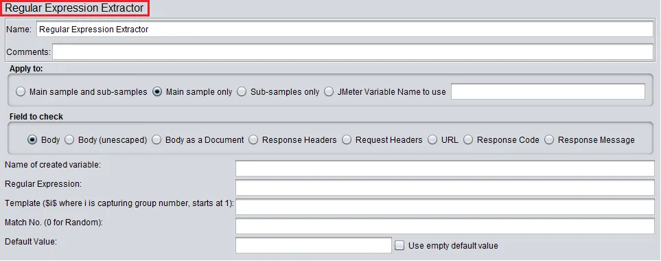Jmeter regular expression extractor