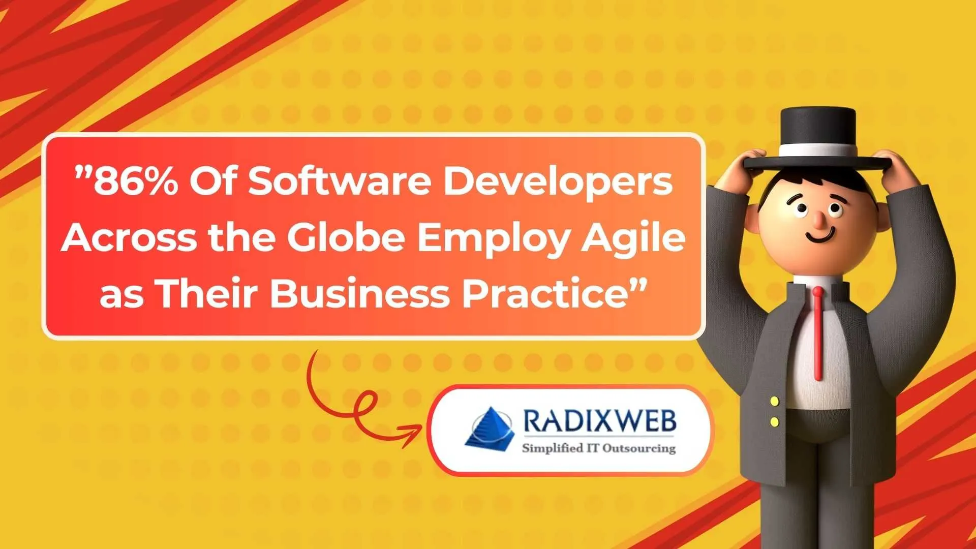 Agile used by 86% developers.