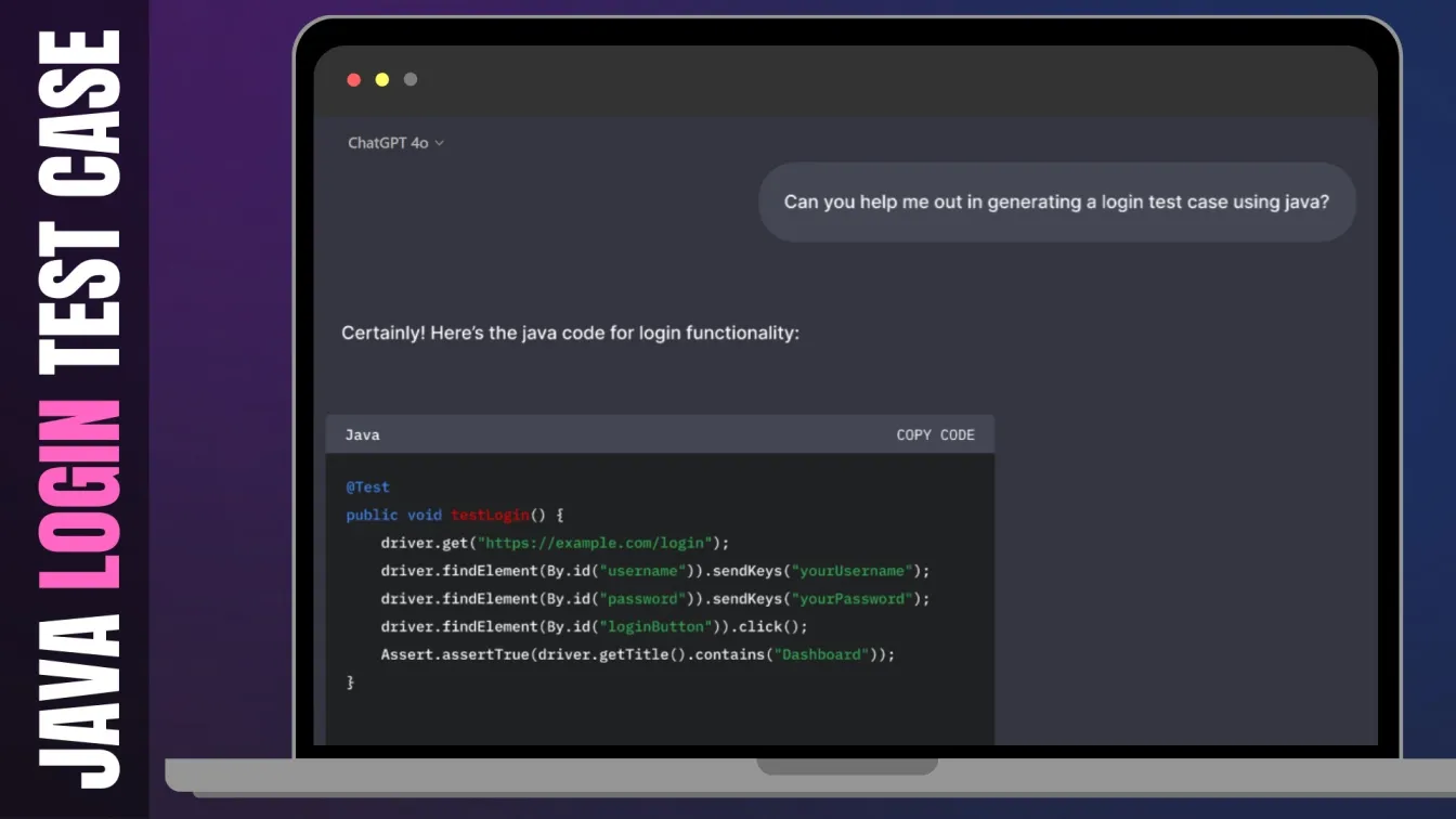 Java Login Test Case
