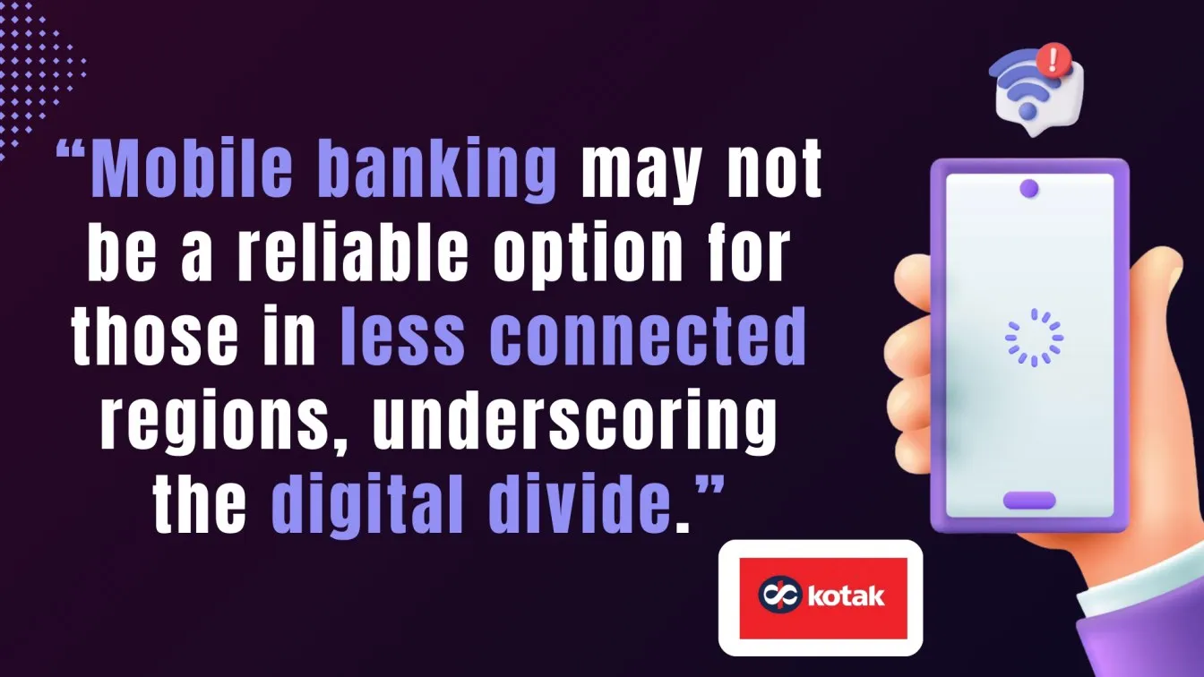 Mobile banking reliability affected by digital divide