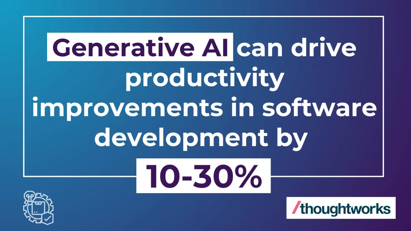 Generative AI boosts software development productivity by 10-30%