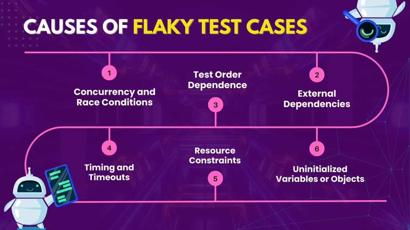 Causes of Flaky test cases
