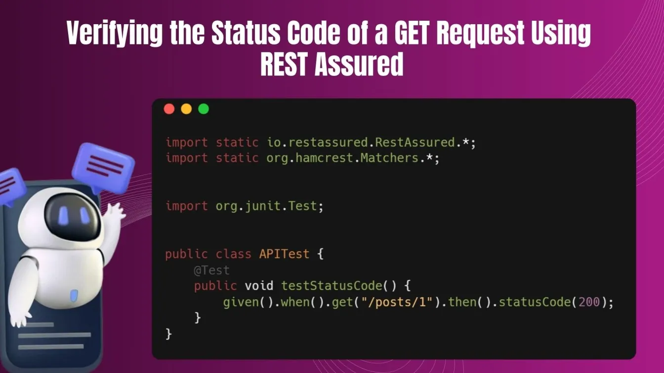 Verifying the status code of a Get Request using Rest Assured