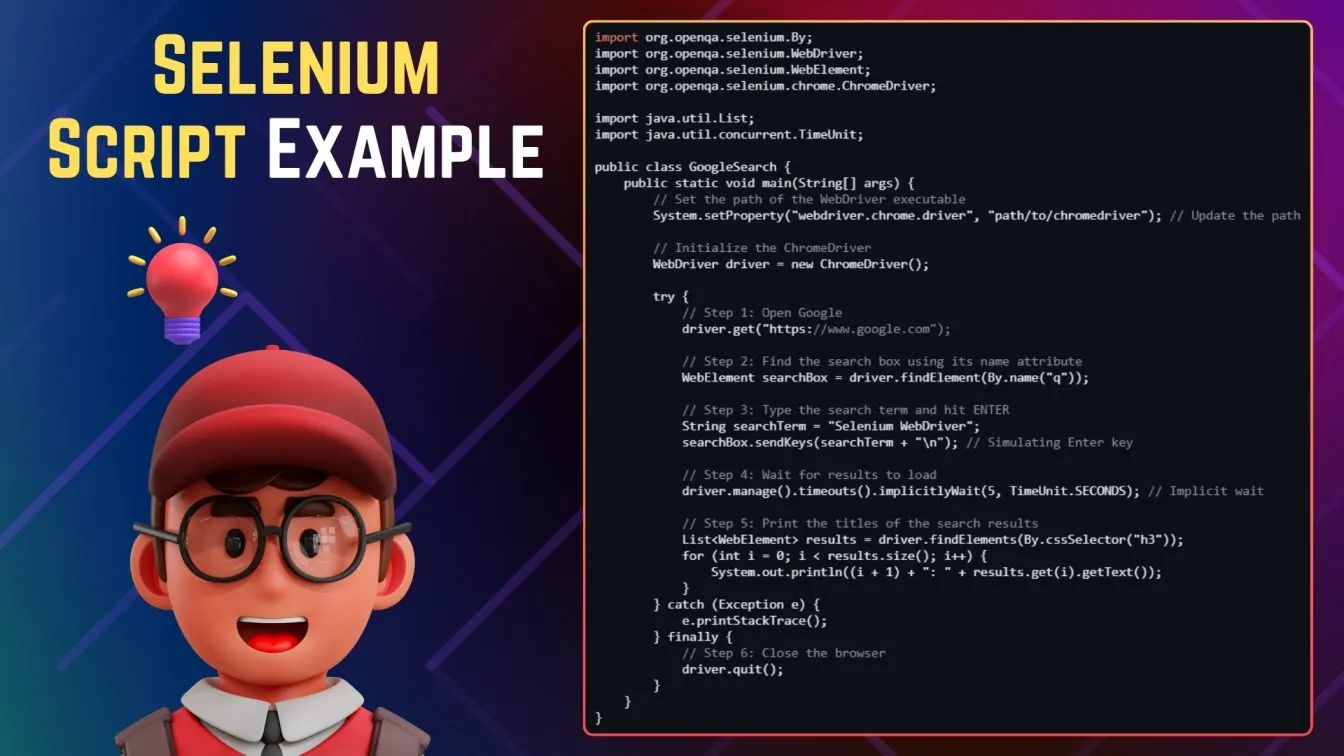 Selenium Script Example