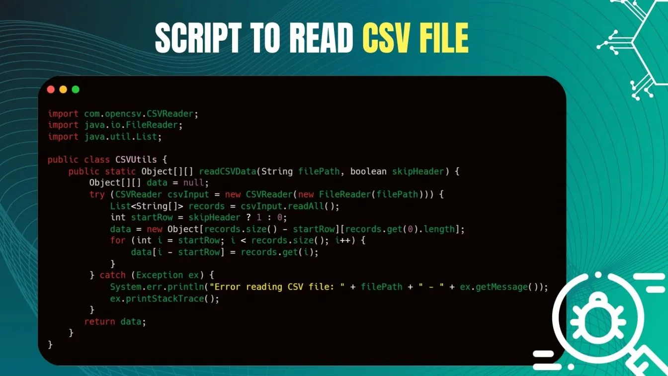 Script to read CSV file