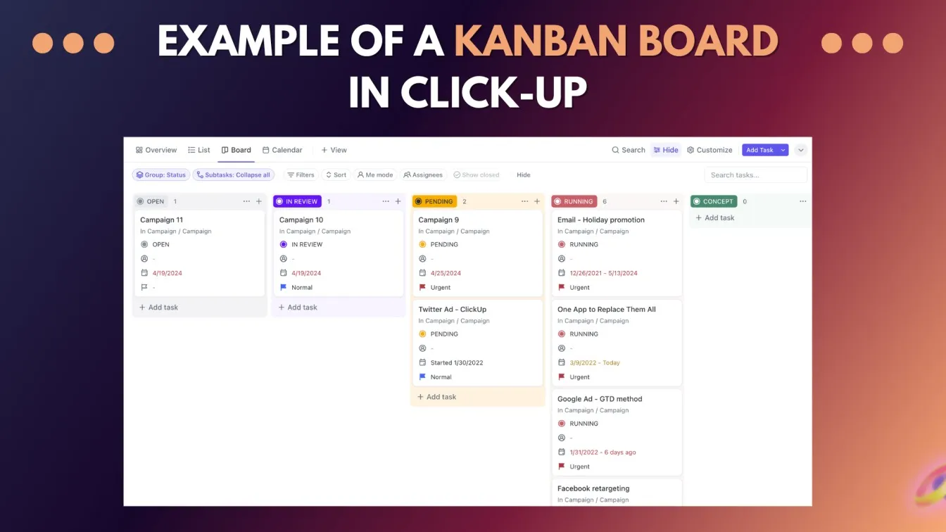 Kanban Board in Click-Up