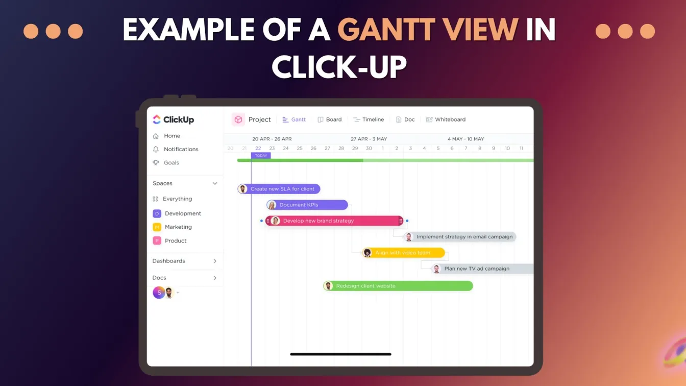 Gantt View in Click-Up
